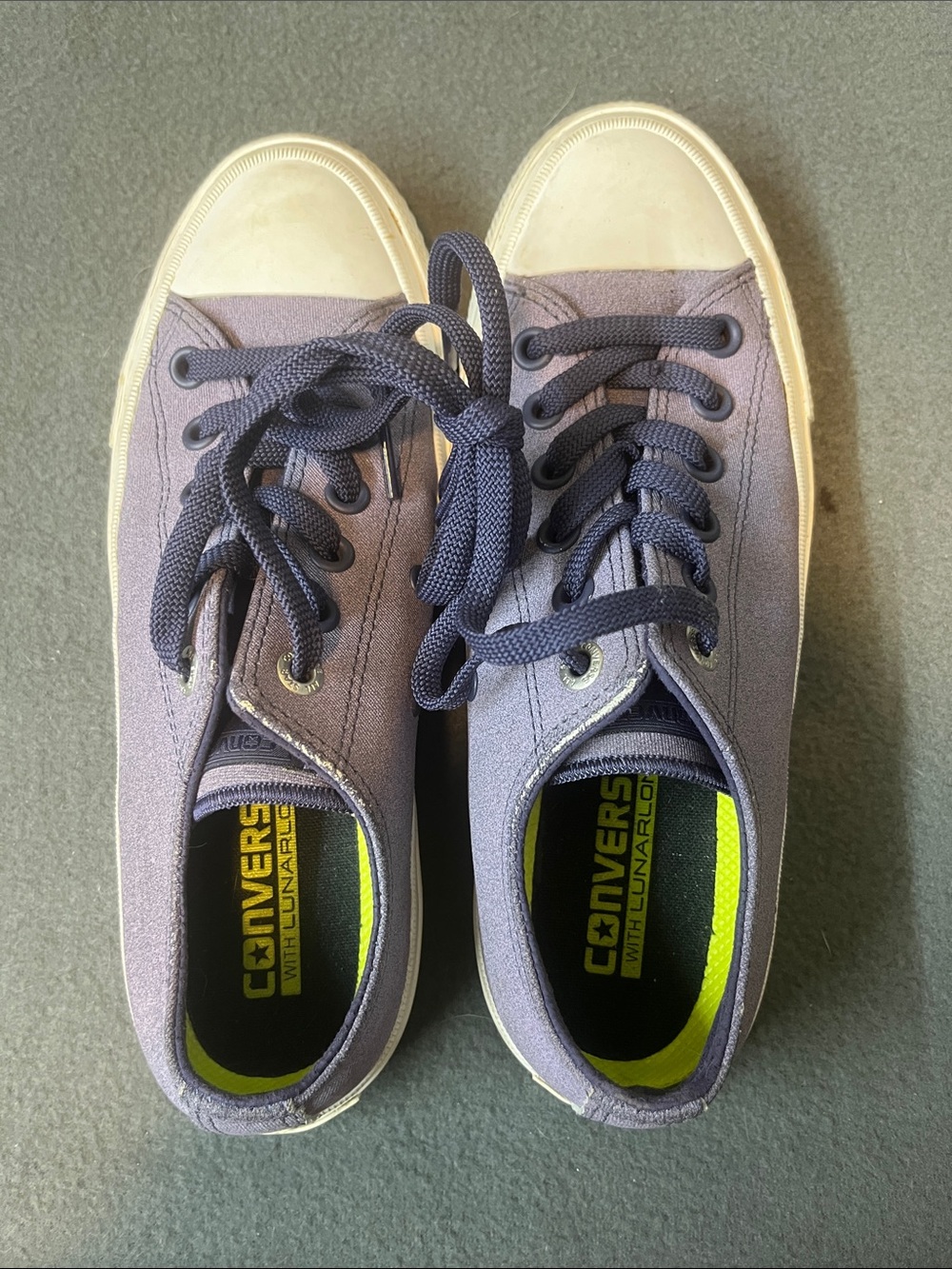 Converse Low Top Sneakers in Lavender with Navy Accents